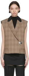 GIVENCHY BROWN WOOL SLEEVELESS BLAZER