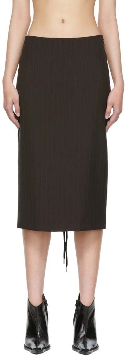 Jean Paul Gaultier Brown Lotta Volkova Edition 'the Lace-up' Midi Skirt In 6003-brown/ecru