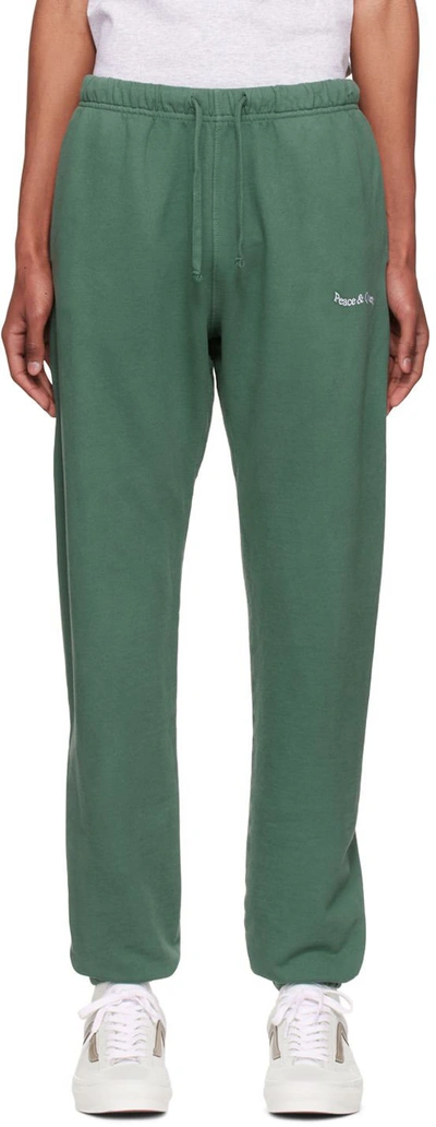 Museum Of Peace And Quiet Green Cotton Lounge Trousers In Forest