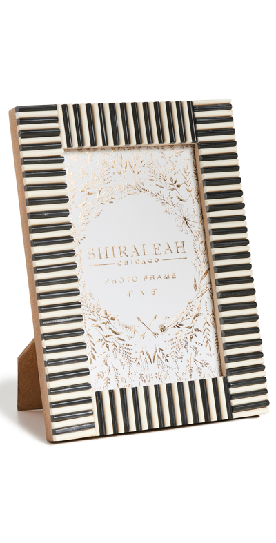 Shiraleah Paris Striped 4x6 Frame In Black