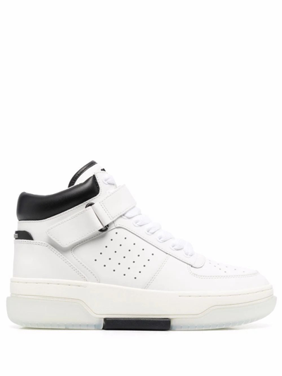 Amiri Stadium Perforated Leather High-top Trainers In White