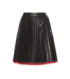 Gucci Pleated Leather Skirt, Black | ModeSens