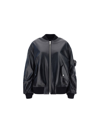 Prada Oversized High-shine Bomber Jacket In Black
