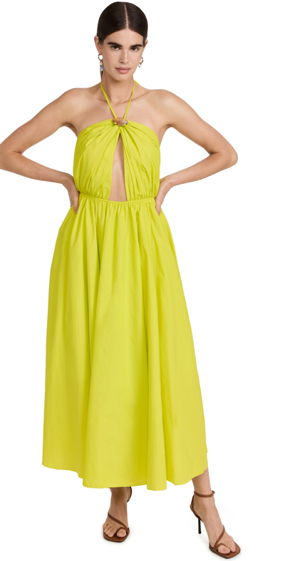 Staud Danielle Dress In Electric Lime