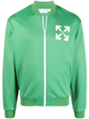 Off-white Single Arrow Stretch-jersey Track Jacket In Green