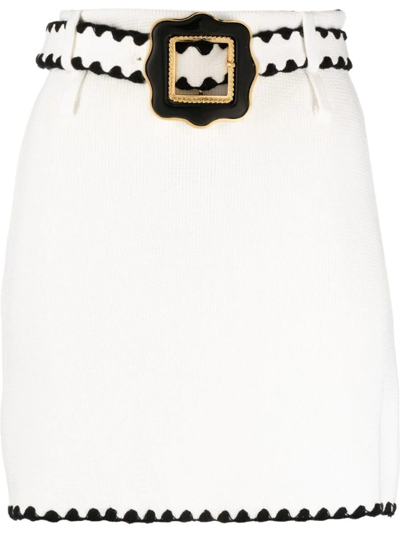 Cormio White Cotton Helga 2.0 Miniskirt In Multi-colored