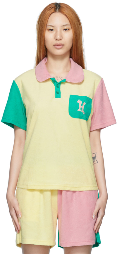 Helmstedt Yellow Ricco Polo In Yellow / Pink / Green