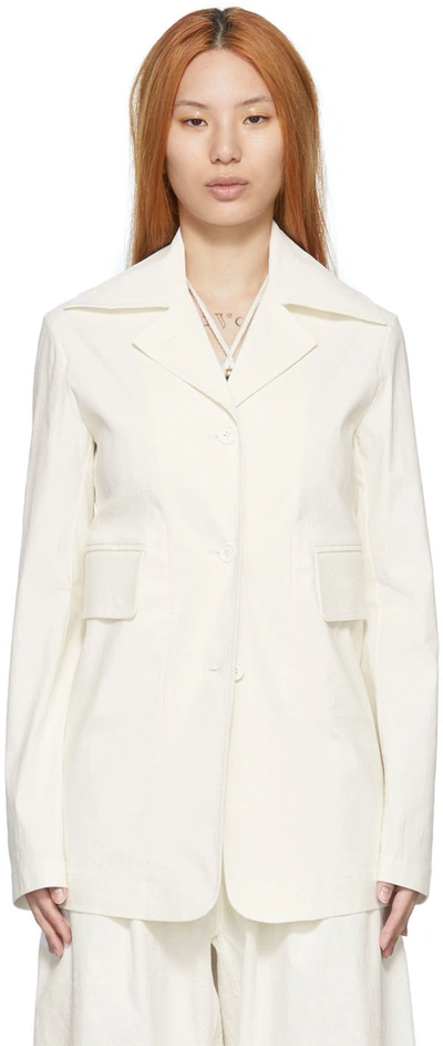 Quira Ssense Exclusive Off-white Linen Jacket In Q0011 Off-white
