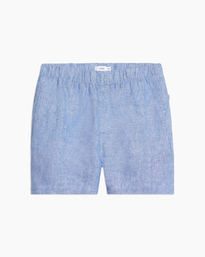 Onia At Home Knit Shorts In Blue Chambray