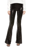 Commando Sequin Flare High-rise Leggings In Black