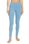 Zella Restore Soft High Waist Leggings In Blue Veil