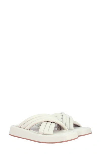 Saint G Rihanna Quilted Leather Sandal In White