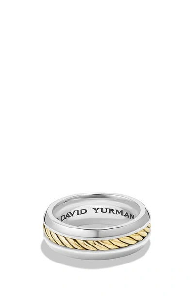 David Yurman Men's 18k Gold & Sterling Silver Cable Band Ring In Yellow Gold