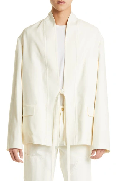 Ambush Tie-front Wool Jacket In Neutrals
