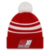 New Era Men's  Red, White Bubba Wallace Door Dash Knit Pom Cuff Beanie In Red