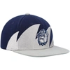 Mitchell & Ness Men's  Gray, Navy Georgetown Hoyas Sharktooth Snapback Hat In Gray