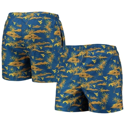 Foco Navy West Virginia Mountaineers Island Palm Swim Trunks