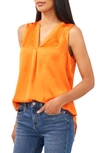 Vince Camuto Rumpled Satin Blouse In Sunset Orange