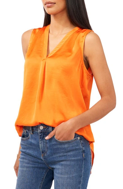 Vince Camuto Rumpled Satin Blouse In Sunset Orange