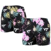 Foco Black Virginia Tech Hokies Neon Floral Swim Trunks In Black