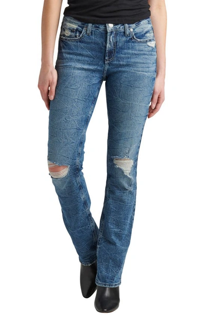 Silver Jeans Co. Suki Ripped Slim Bootcut Jeans In Indigo