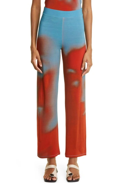 Paloma Wool Cheryl Print High Waist Flare Pants In Red