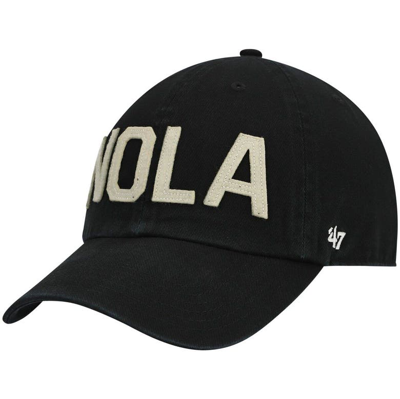 47 ' Black New Orleans Saints Finley Clean Up Adjustable Hat