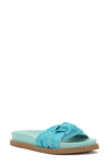 Vince Camuto Kevin Braid Embellished Slide Sandal In Pale Turquoise