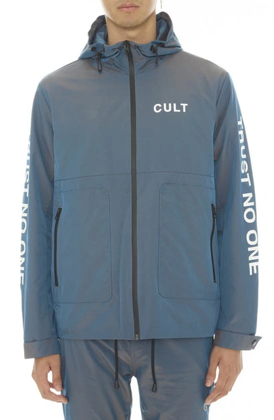 Cult Of Individuality Zip Pocket Hooded Windbreaker In Sea Foam