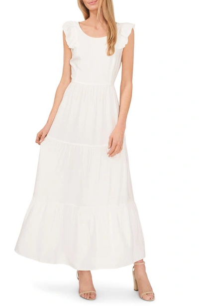 Cece Tiered Maxi Dress In New Ivory