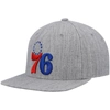 Mitchell & Ness Men's  Heathered Gray Philadelphia 76ers 2.0 Snapback Hat In Heather Gray