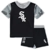 Outerstuff Newborn And Infant Boys And Girls Black, Chicago White Sox Pinch Hitter T-shirt And Shorts Set In Black