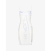 Di Petsa Wet Dreams Text-print Recycled-polyester Blend Mini Dress In White Blue Text