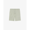 Sandro Knee-length Elasticated Waist Stretch-cotton-blend Shorts In Verts