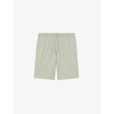 Sandro Knee-length Elasticated Waist Stretch-cotton-blend Shorts In Verts
