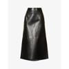 ALEXANDER MCQUEEN PLEATED HIGH-RISE LEATHER MIDI SKIRT