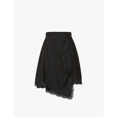 Alexander Mcqueen Laced Mini Skirt In Black