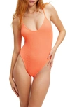 Good American Always Fits One-piece Swimsuit In Orange Cream001