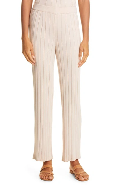 Misook Wide-leg Pleated Knit Pants In Biscotti