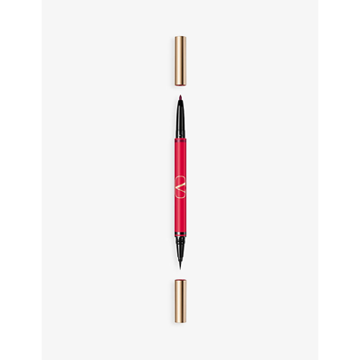 Valentino Beauty Twin Liner Double-ended Eyeliner 0.5ml In Black And Prugna