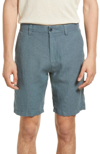 Nn07 Crown Straight-leg Linen Shorts In Blue