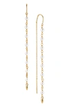 Nadri La Vie Nacre Pearl Threader Earrings In 18k Gold Plated In Gold