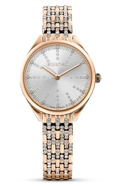 Swarovski Women's Attract Watch Champagne Rose Gold-tone And Champagne White Physical Vapor Deposition Stainle In Gold Tone