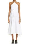 Proenza Schouler Tiered Cotton-blend Poplin Midi Dress In White
