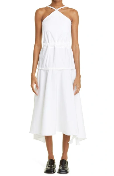 Proenza Schouler Tiered Cotton-blend Poplin Midi Dress In White