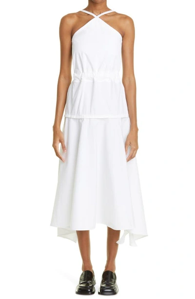 Proenza Schouler Tiered Cotton-blend Poplin Midi Dress In White | ModeSens
