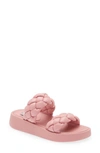 Steve Madden Hillary Braided Platform Slide Sandal In Pink