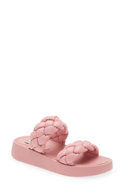 Steve Madden Hillary Braided Platform Slide Sandal In Pink