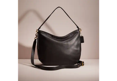Coach Restored Soft Tabby Hobo In Brass/black