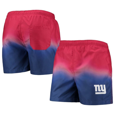 Foco Red/royal New York Giants Dip-dye Swim Shorts